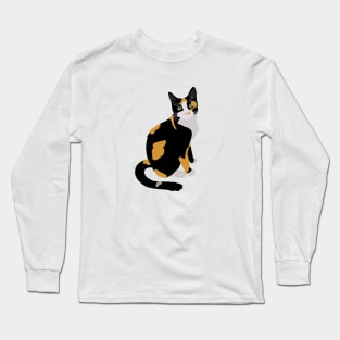 Calico Portrait, Cute Calico Cat, Calico Cat Lover Long Sleeve T-Shirt